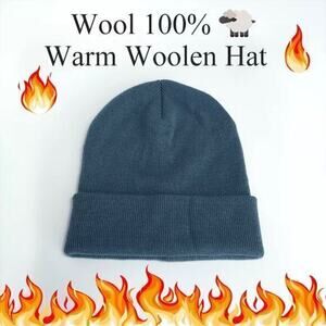 New warm WOOL kids cap beanie 6-12 dark gray
